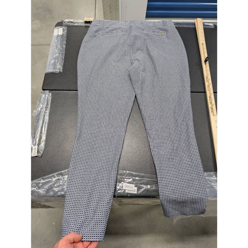 Michael Kors Basic True Navy Stretch Pants Checke… - image 8